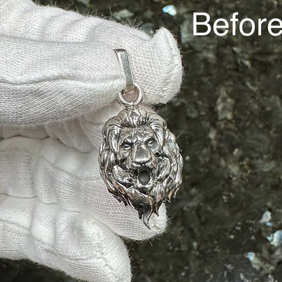 Lion 925 Sterling Silver Champagne Diamond & Sapphire Adjustable Necklace 18” - Picture 3 of 7